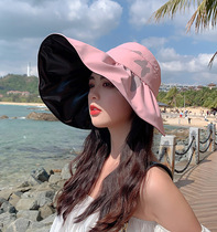 Korean version of sunscreen hat children Xia Dalong folding sun cloth hat black face sun hat empty top hat beach tide tide