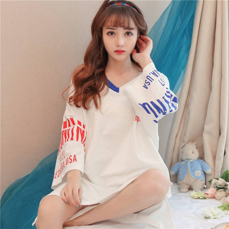 2020 bông tay áo pajama con trai mùa hè Hàn Quốc phiên bản của cô sinh viên Mùa sling nhà sexy dễ thương pajamasexy