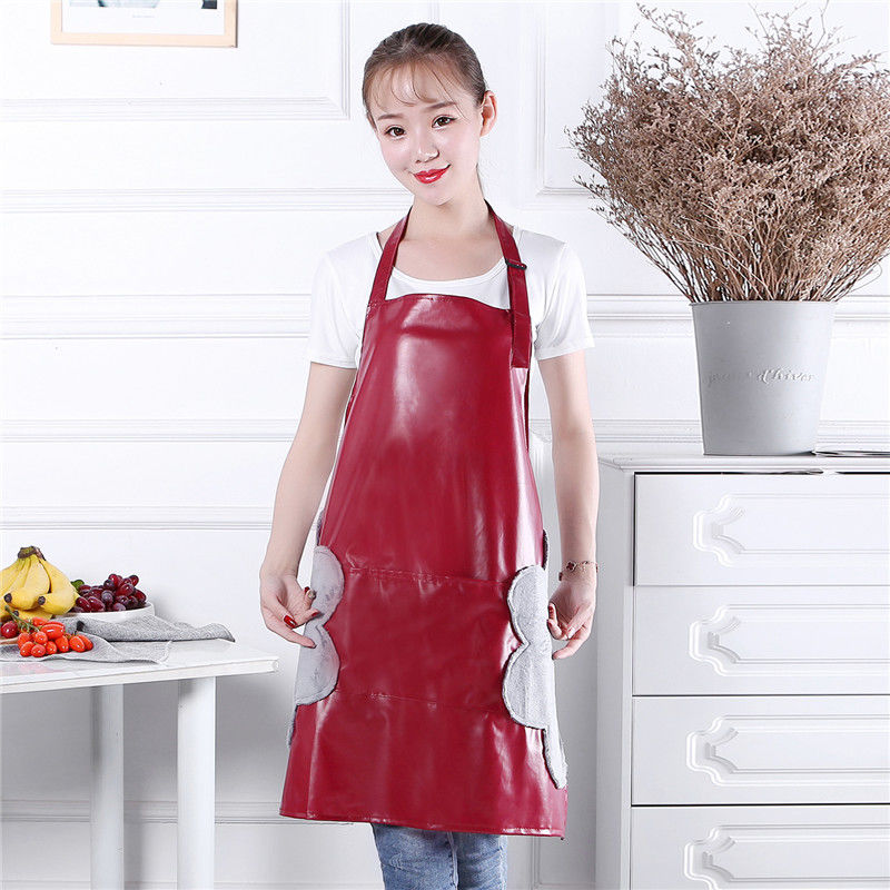 Hàn Quốc phiên bản của da pu da tạp dề nhà bếp nấu ăn không tay nam quần áo công việc chống thấm dầu-proof vest kiểu trang bìa của phụ nữ