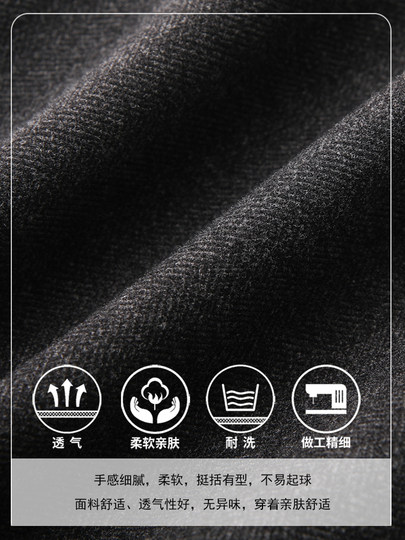 Gray woolen shorts for women autumn 2025 new autumn and winter casual outer wear boots pants wide-leg suit a-line pants