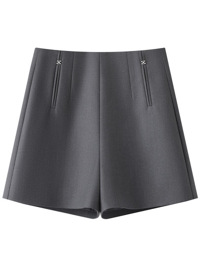 Black suit shorts for women 2025 new autumn high-waist slim loose small temperament drapey wide-leg pants