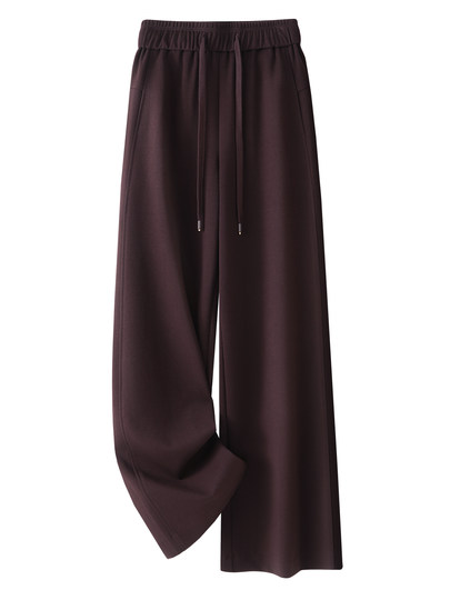 Purple wool wide-leg pants for women 2025 new autumn high-waist slim straight pants loose drape casual pants
