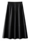 Leather skirt skirt for women autumn 2025 new autumn high-waisted a-line skirt mid-length pleated skirt wide hem skirt