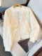 White temperament jacket long-sleeved coat for women 2025 new spring thin high-end heavy-duty short stand-collar top
