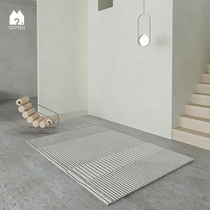 (Aoyama Mijuku) original design Yu Lonely wind carpet living room mat light luxury stripe modern bedroom bedside INS