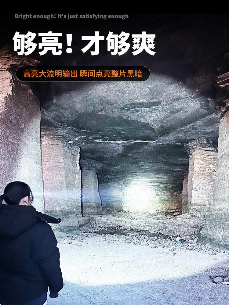 Headlamp, Head-Mounted, Strong Light, Rechargeable, Ultra-Bright, Special for Fishing, Ultra-Long Battery Life, Lithium Battery Flashlight, Miner's Lamp, Sensor for Night Fishing