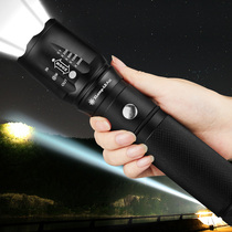 Flashlight strong light charging ultra-bright long-range household outdoor small anti-wolf body mini led portable hernia light usb