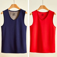 Постоянная температура 37 градусов плюс флисовый жилет для мужчин [темно-синий + ярко-красный]