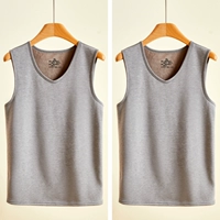 37 -Degree постоянная температура плюс бархатный жилет Men [светло -серый+светло -серый]