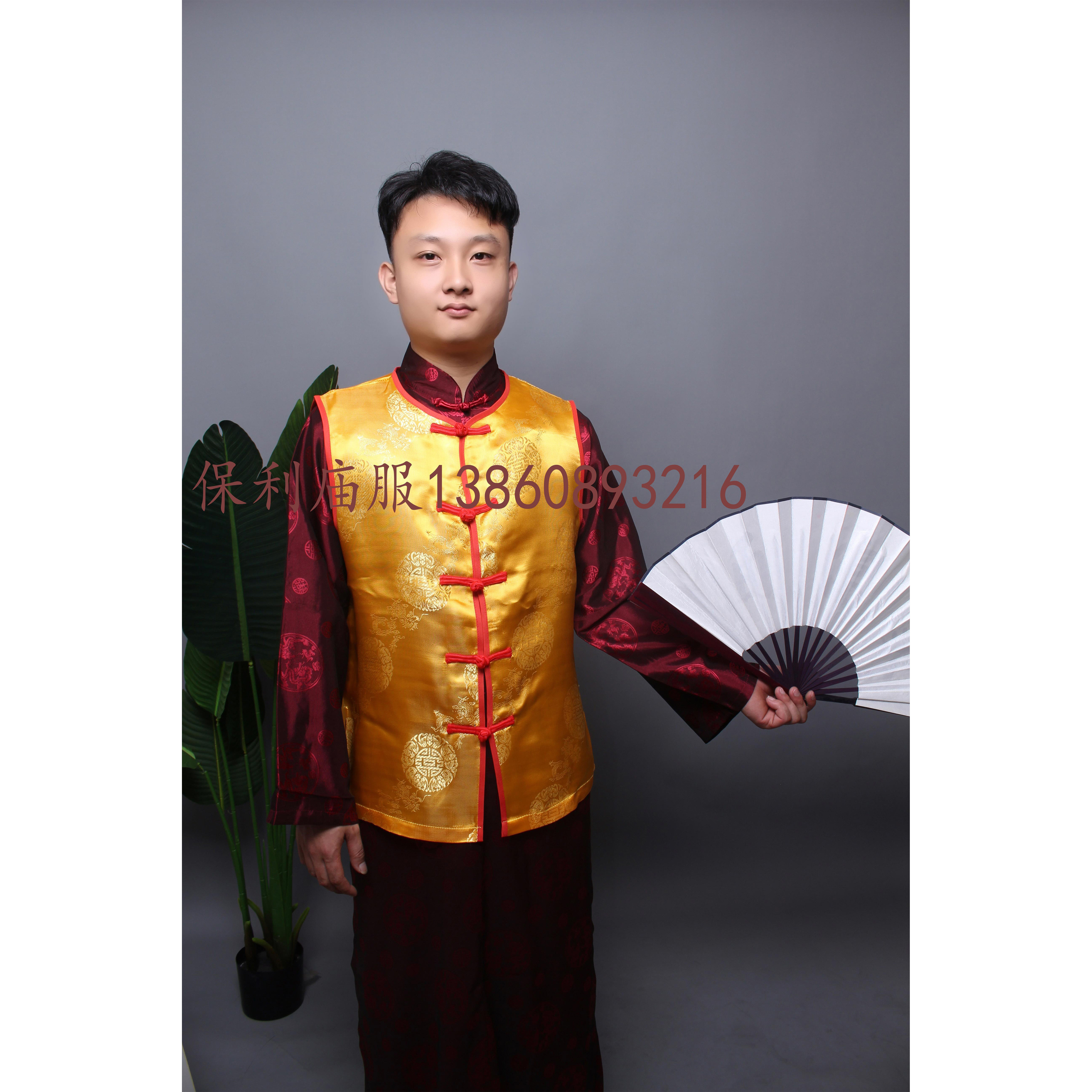 Chinese national style temple clothing gown vest suitable for various ceremonies and celebrations gown embroidery mid-length Hanfu