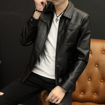 Leather clothing men tide locomotive slim Korean handsome winter jacket Haining pu trend Spring and Autumn 2019 new coat