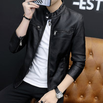 2020 Autumn and Winter new mens leather clothing Korean slim trend handsome PU coat thin model locomotive clothing leather jacket