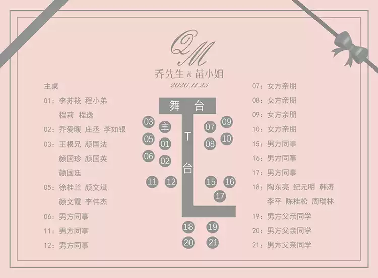 婚禮寶寶宴壽宴年會名單桌位圖婚宴座位圖表會議自助餐席位圖設計