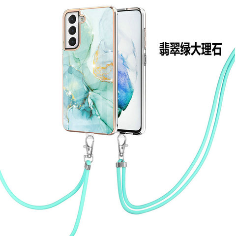 Green — Marble Pattern Girls Crossbody Lanyard Strap Chic Stylish S23, S23 Plus, S23 Ultra, S22, S22 Plus, S22 Ultra, S21