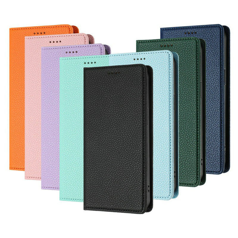 Litchi Leather Texture Flip Card Holder Case Suitable for Samsung A57 Phone Case A34/A35/A36/A37 Solid Color Leather Texture A54/A55/A56 Card Slot Leather Case A15/A16/A17 Protective Case A07/06