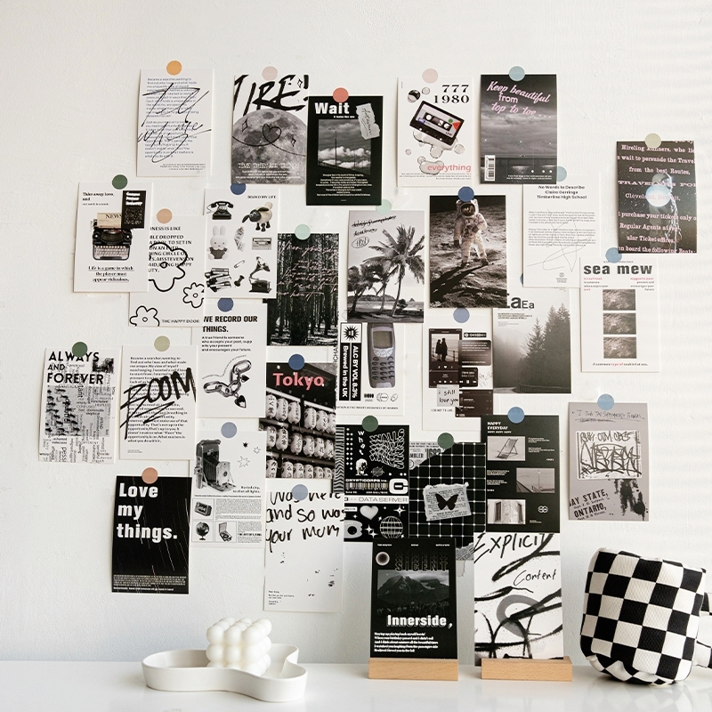 ins American Retro Poster Card Wall Stickers Room Decoration Wall Stickers Bedroom Background Wall Cover-Up Stickers