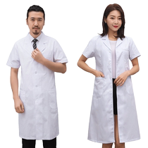 White coat summer short-sleeved unisex doctor overalls long-sleeved nurse chemistry laboratory pharmacy isolation gown