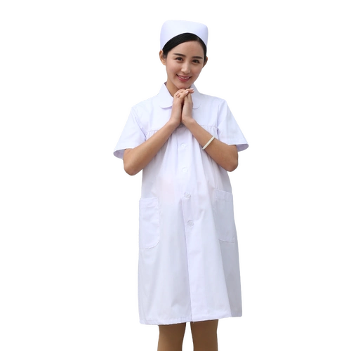 Униформа медсестры, белый халат для беременных, лонгслив для работы, короткий рукав