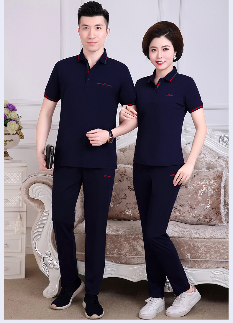 Đàn ông và phụ nữ trung niên mặc đồ thể thao giản dị phù hợp với mẹ và cha mùa hè chạy quần ngắn tay cho các cặp vợ chồng trung niên - Thể thao sau bộ đồ the thao nữ adidas