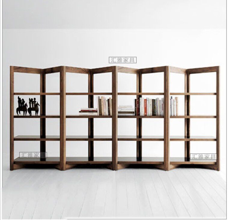 American-style minimalist modern solid wood bookshelf rack multi-functional creative display floor shelf
