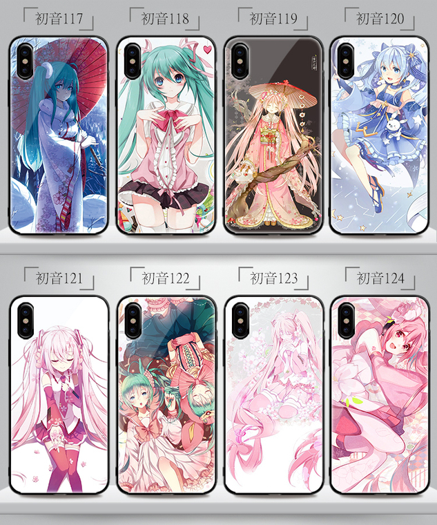 Hatsune Miku Vibrant Blue Orange Anime Spring Garden iPhone Case