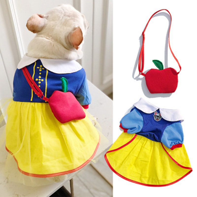 French Bulldog Clothing Pets Dogs Foreign Dress Summer Thin White Snow Princess Baga Cute Princess Dress