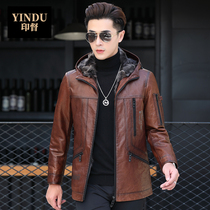 Winter Hat Fur Fur Clothes Men Middle Sheep Skin Handy Lamb Fur Coat Thick