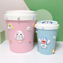 Cartoon Rocking Cover Bin Bedroom Creative Home Big cute Girl Heart Ins litter cylinder Kitchen Toilet