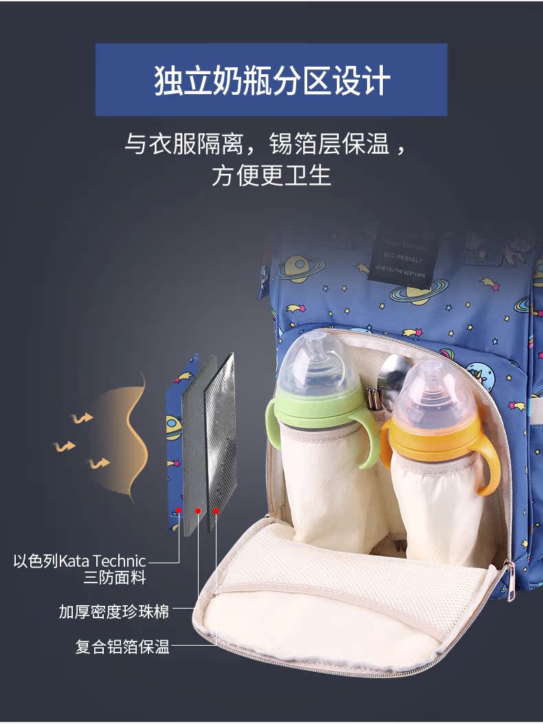 Langsha Mẹ đeo vai mẹ đa năng công suất lớn cho mẹ và con ra túi xách thời trang cho bé mang bầu túi xách thời trang balo bỉm sữa