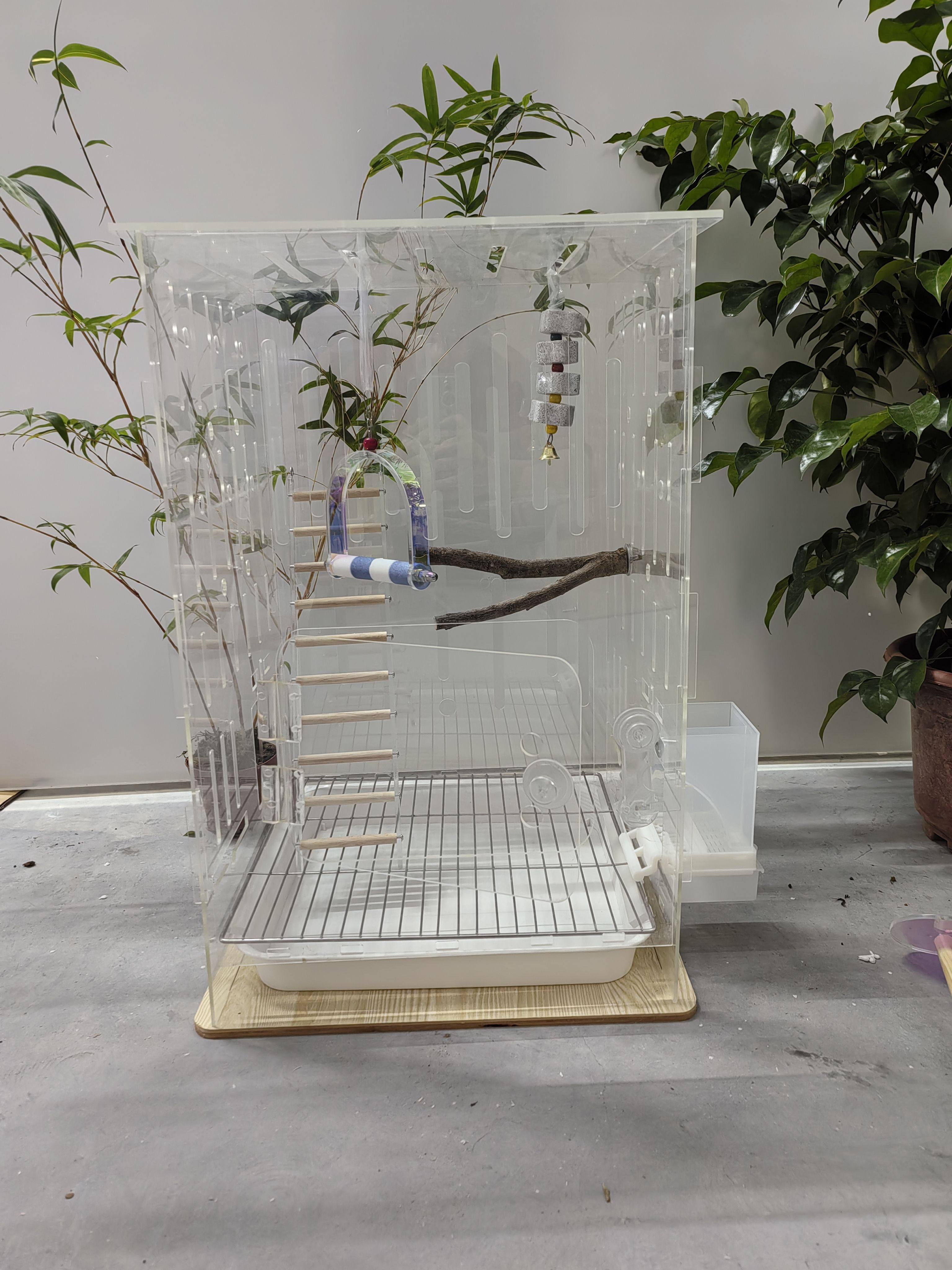 全亚克力透明鸟笼子：新型防溅设计，全景观赏，大型鹦鹉的梦幻新家！-鸟笼-淘宝好物网