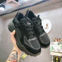 European station 2020 New Autumn Tide brand first grain real leather stitching silk sports student wind leisure father shoes women