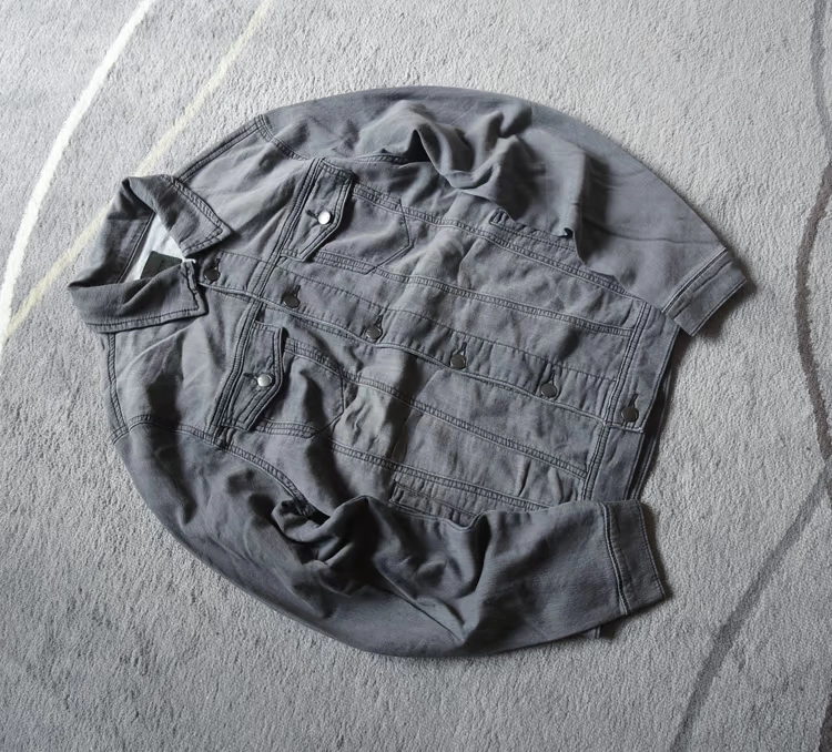 Hàng gia súc Xu hướng nam giới giặt retro áo khoác ngắn denim Áo thun co giãn đa túi mùa xuân và áo khoác mùa thu