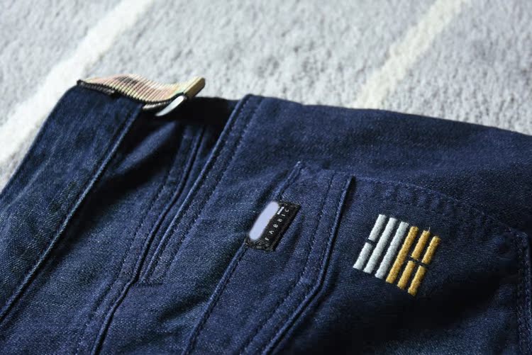Gia súc nam Màu chính giặt quần áo bảo hộ lao động nhiều túi Quần chiến thuật Quần denim thẳng quần đùi nam