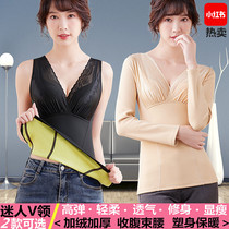 Womens thermal underwear plus velvet thickened slim body slim body long sleeve top lace sexy seamless body underwear
