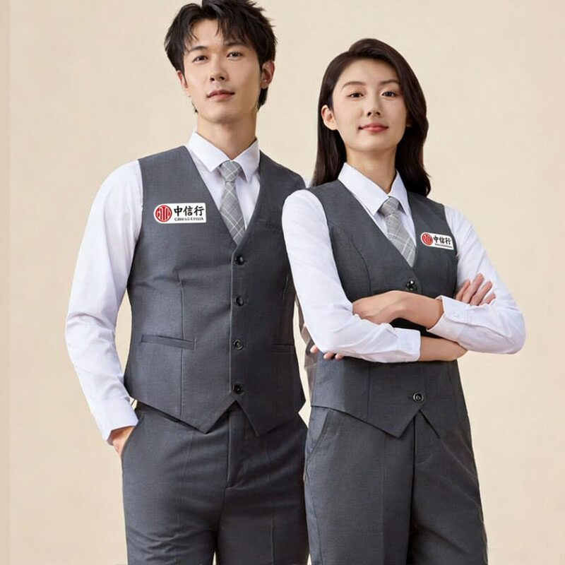 Citic Bank New Version of Uniform Gray Vest for Men and Women, Teller, Manager, Salesperson Suit Set Work Clothes Citic Bank New Version of Uniform Gray Vest for Men and Women, Teller, Manager, Salesperson Suit Set Work Clothes
