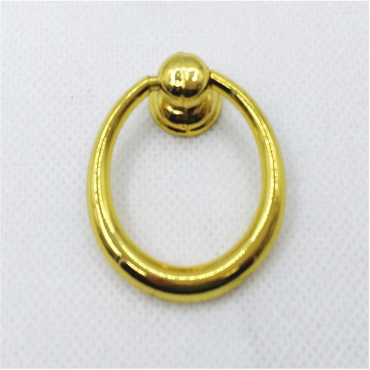 Gold single hole handle modern minimalist drawer handle showcase small pull ring handle pendant zinc alloy bright gold handle