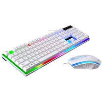 New mechanical feel keyboard and mouse set with cool backlight colorful USB wired mouse key gaming game