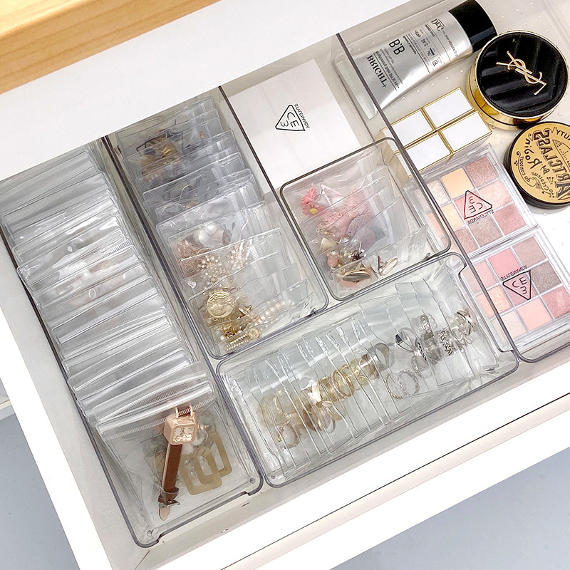 Anti-oxidation jewelry box earrings ear pin necklace jewelry box portable earrings ring storage bag artifact transparent