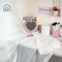 Dongha retro girl heart desktop Princess Mirror portable folding desktop portable pink makeup mirror dormitory artifact