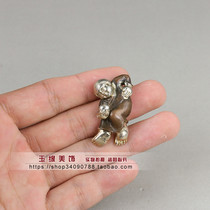 Pure copper red copper pendant small pendant small pendant holding wine boy gilt gold gold key chain accessories