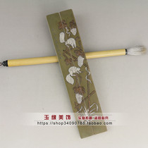 Solid Pure Brass Press ruler copper paperweight squirrel grape gilt 23cm pair