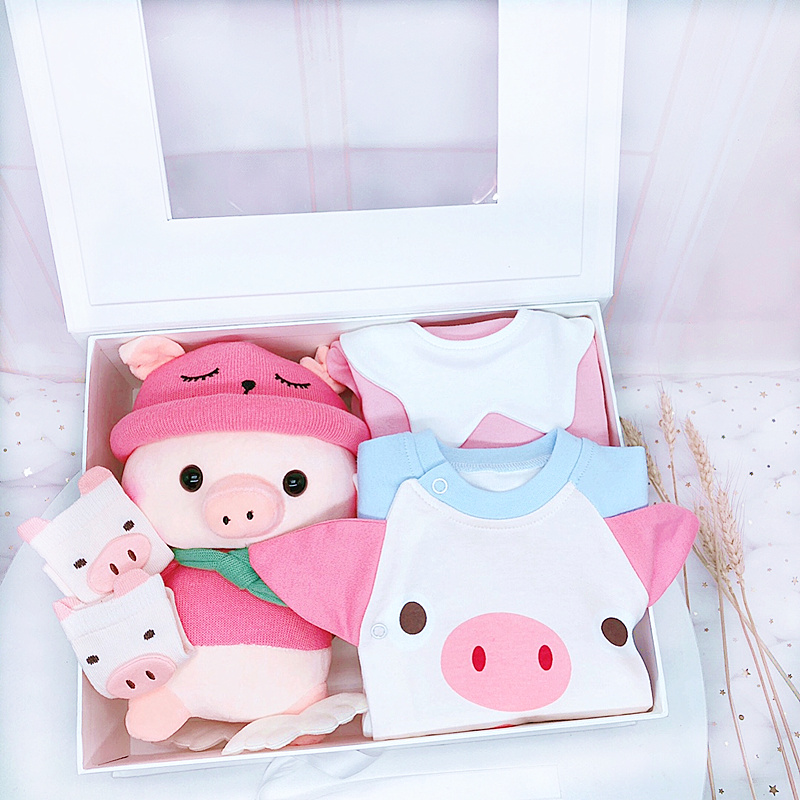Pig year pig baby gift box full moon baby clothes spring summer autumn set newborn gift cotton newborn gift