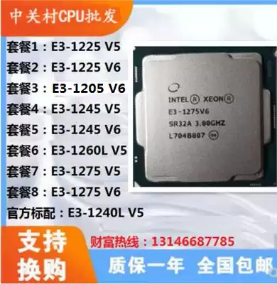 XeonE3-1235 E3 1225 1205 1240L 1245 1260L 1275 1285 V5 V6