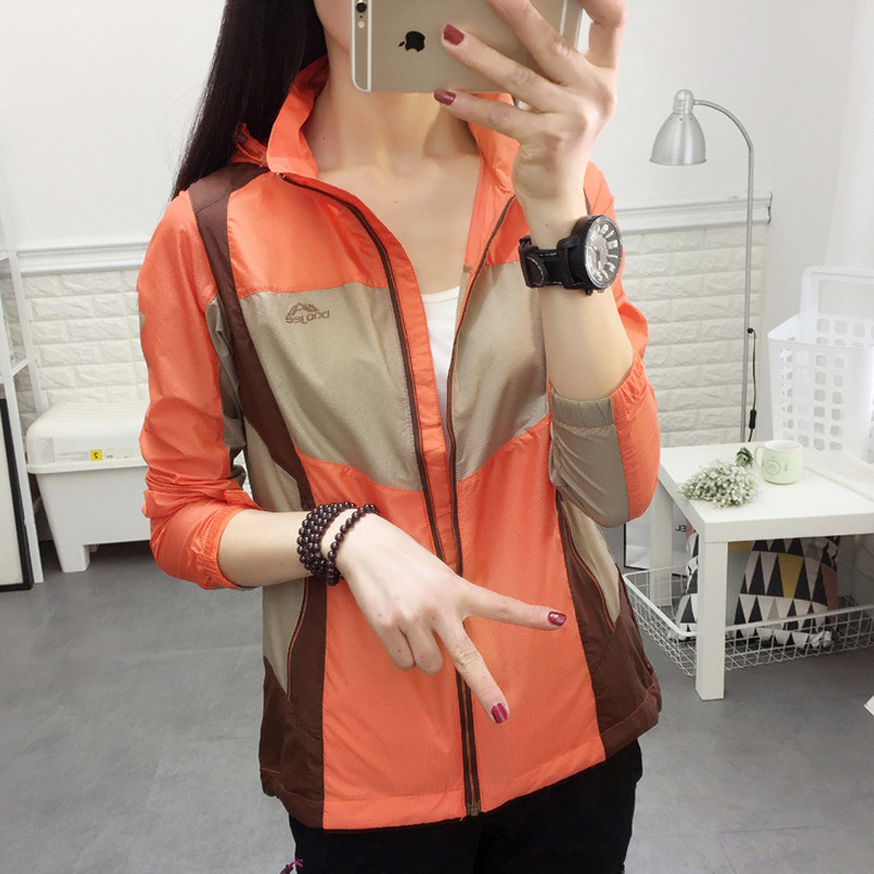Outdoor sunscreen clothing windbreaker Women's sports anti-UV couple fishing mountaineering suit Ultra-thin breathable quick-drying windbreaker