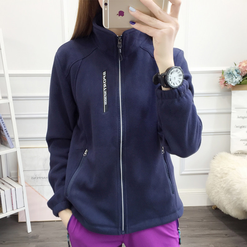 New Outdoor Grip Suede Jacket Woman Jacket Casual Collar Cardiovert Cardiovert Liner Rocking Grain Suede Warm Mountaineering Clothing