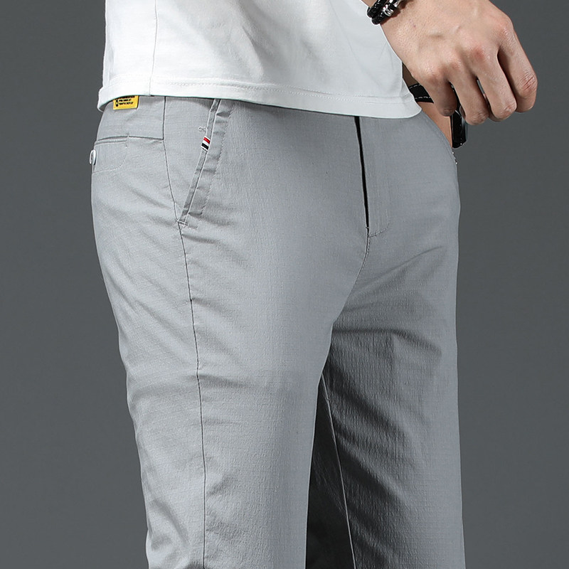 2022 Summer Men's Leisure Grousers Men's Smoke Pipe Pants Men's Korean Current Ice Wire Nine Different Men