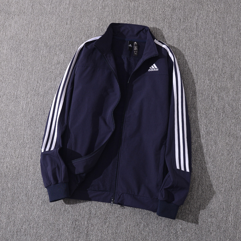 Adidas Sweatshirt Men's Autumn New Style Stand-Up Collar Embroidered Loose Large Size Windproof Jacket Casual Sports Top