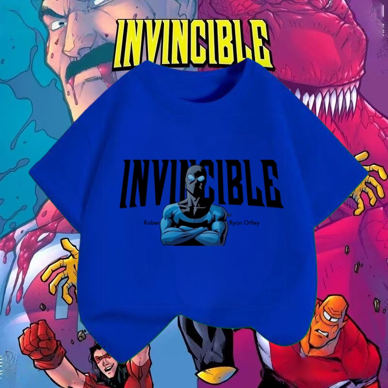 New Invincible Season 3 Mark Merchandise Short-Sleeve T-Shirt Children's Clothing Pure Cotton Boys' Base Layer Outerwear Top