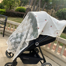 Korean style ins baby stroller mosquito net windshield and sunshade cloth breathable mosquito cover sun protection thin blanket breastfeeding milk towel