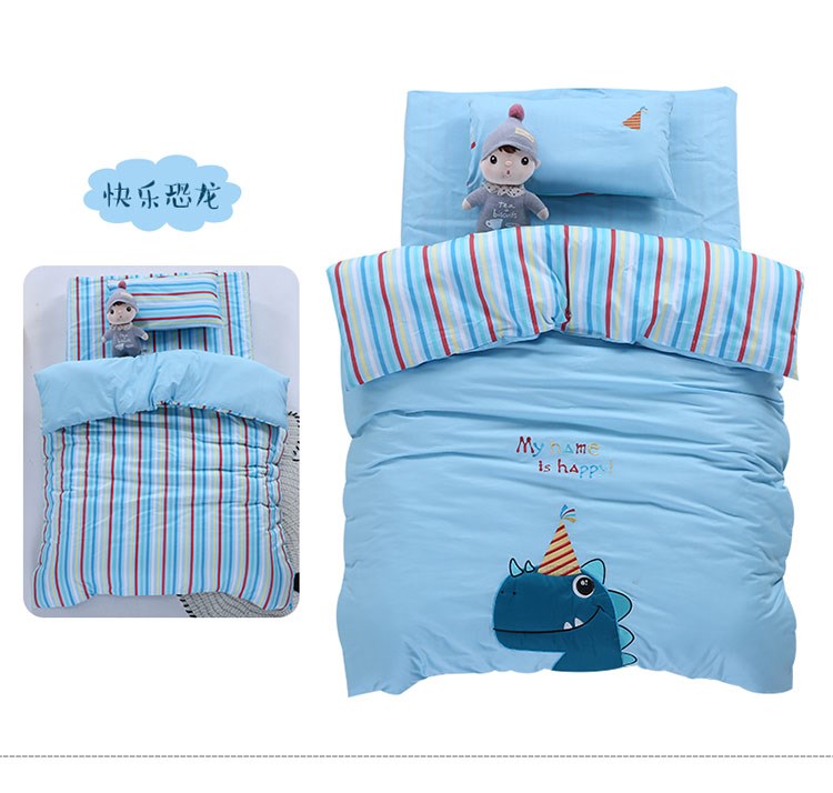 Mẫu giáo chăn bông ba mảnh trẻ em quilt bé ngủ cotton bộ đồ giường trẻ em với lõi sáu mảnh mùa đông 	chăn ga gối hoạt hình cho bé